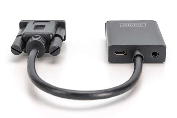 Naar omschrijving van DA-70473 - VGA to HDMI Converter + Audio (3.5mm) Full HD (1080p), cable type (15 cm), black