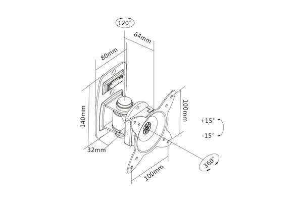 Naar omschrijving van DA-90350 - Wall Mount for LCD/LED monitor up to 27