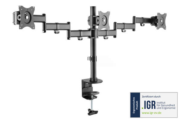 Naar omschrijving van DA-90362 - DIGITUS Drievoudige monitorbeugel, 3x 27