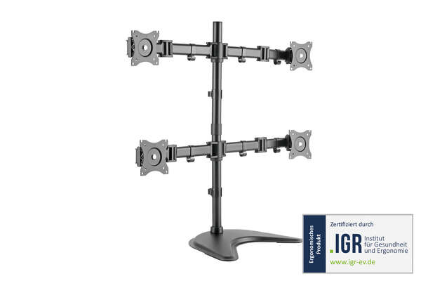 Naar omschrijving van DA-90364 - Quad Monitor Desk Stand/Clamp Mount, black 15-27