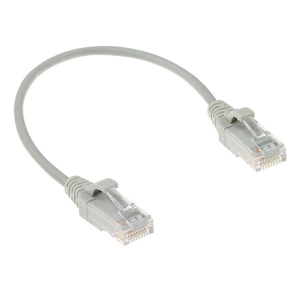 Naar omschrijving van DC9030 - ACT Grijs LSZH U/UTP CAT6 slimline patchkabel snagless 0,15m