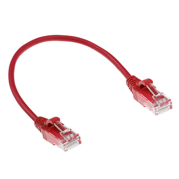 Naar omschrijving van DC9503 - ACT Rood LSZH U/UTP CAT6 slimline patchkabel snagless 3m