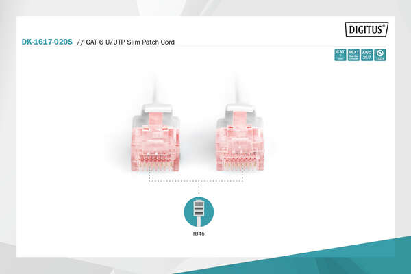 Naar omschrijving van DD6GS020 - Grijs LSZH U/UTP CAT6 slimline patchkabel snagless 2m