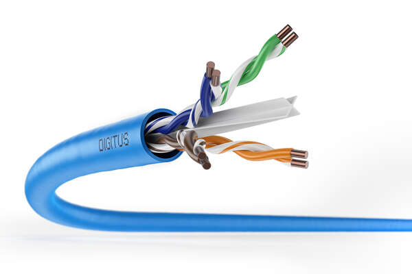 Naar omschrijving van DK-1614-A-VH-305 - CAT 6A U-UTP installation cable, 500 MHz Dca (EN 50575), AWG 23/1, 305 m drum, Sx, blue