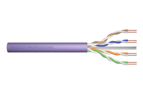 Naar omschrijving van DK-1614-VH-305 - CAT 6 U-UTP installation cable, 250 MHz AWG 23/1, Dca, 305 m, Easy Pull Box, SX, Purple
