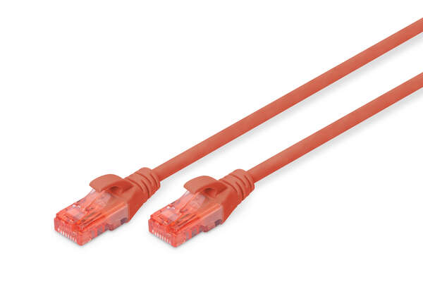 Naar omschrijving van DK-1617-050-R - CAT 6 U-UTP patch cord, Cu, LSZH AWG 26/7, length 5 m, color red