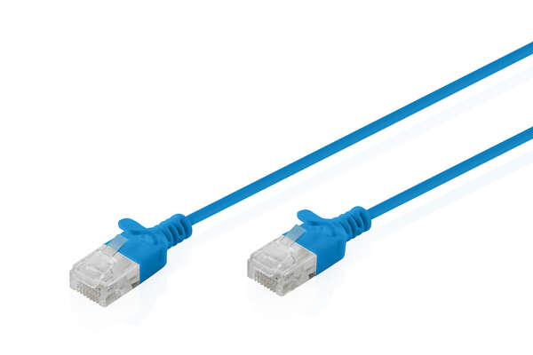 Naar omschrijving van DK-1618-005S-B - CAT 6 U-UTP slim patch cord, Cu, LSZH AWG 32/7, length 0.5m, Blue