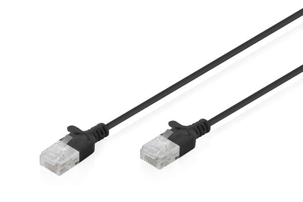 Naar omschrijving van DK-1618-005S-BL - CAT 6 U-UTP slim patch cord, Cu, LSZH AWG 32/7, length 0.5m, Black