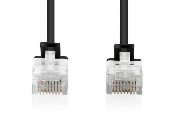 Naar omschrijving van DK-1618-005S-BL - CAT 6 U-UTP slim patch cord, Cu, LSZH AWG 32/7, length 0.5m, Black