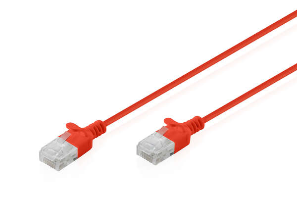 Naar omschrijving van DK-1618-030S-R - CAT 6 U-UTP slim patch cord, Cu, LSZH AWG 32/7, length 3 m, Red