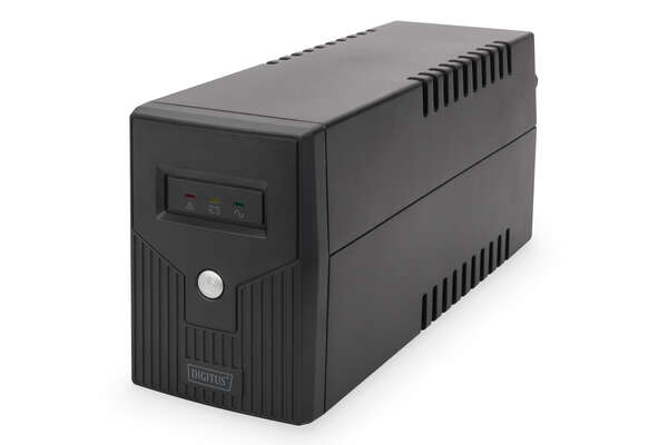 Naar omschrijving van DN-170063 - Line-Interactive UPS, 600VA/360W 12V/7Ah x1 battery,2x CEE 7/7 outlet,RJ-11,LED