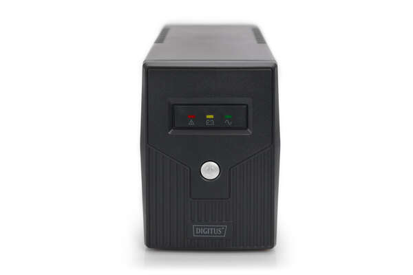 Naar omschrijving van DN-170063 - Line-Interactive UPS, 600VA/360W 12V/7Ah x1 battery,2x CEE 7/7 outlet,RJ-11,LED