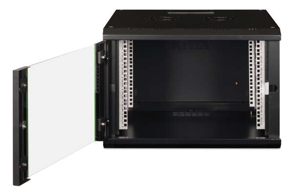 Naar omschrijving van DN-19-07U-6-6-SW - 7U wall mounting cabinet, Unique 420x600x600 mm, color black (RAL 9005)