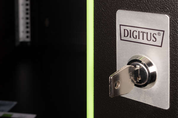 Naar omschrijving van DN-19-09U-6-6-SW - 9U wall mounting cabinet, Unique 509x600x600 mm, color black (RAL 9005)