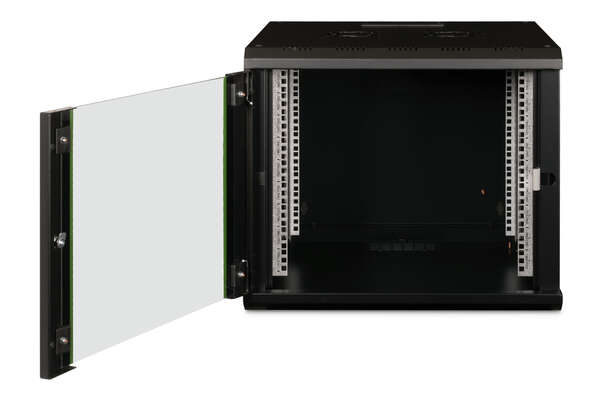 Naar omschrijving van DN-19-09U-6-6-SW - 9U wall mounting cabinet, Unique 509x600x600 mm, color black (RAL 9005)