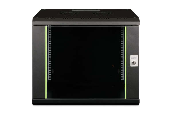 Naar omschrijving van DN-19-09U-6-6-SW - 9U wall mounting cabinet, Unique 509x600x600 mm, color black (RAL 9005)