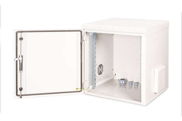 Naar omschrijving van DN-19-12U-6-6-I-OD - 12U wall mounting cabinet, outdoor, IP55 713x600x600 mm, color grey (RAL 7035)