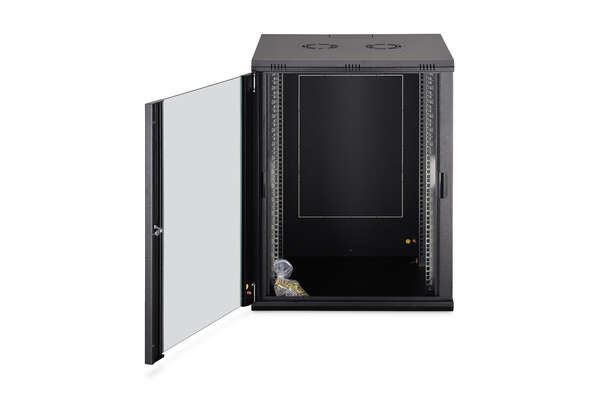 Naar omschrijving van DN-19-16U-6-6-EC-SW - 16U wall mounting cabinet 789x600x600 mm, color black (RAL 9005)