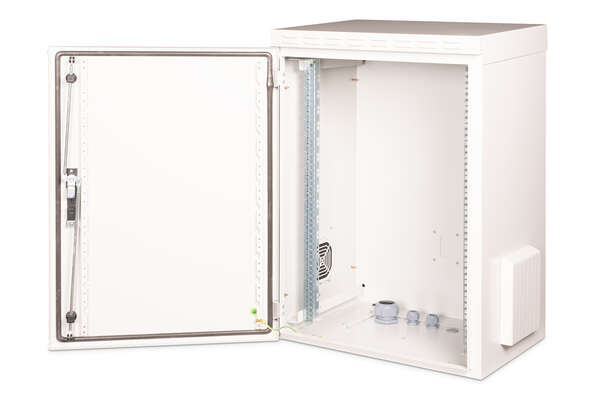 Naar omschrijving van DN-19-16U-I-OD - 16U wall mounting cabinet, outdoor, IP55 891x600x450 mm, color grey (RAL 7035)