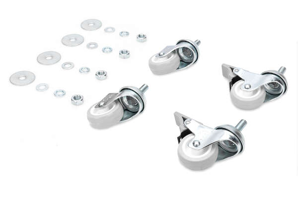 Naar omschrijving van DN-19-CASTOR-WM - Castors for standard wall mounting cabinets Unique set with 4 pieces, 2 pieces with brake system