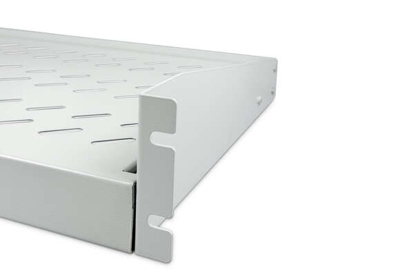Naar omschrijving van DN-19-TRAY-2-450 - 2U extendib. shelf for cabinets from 450 mm depth 88x483x352 mm, up to 30 kg, grey (RAL 7035)
