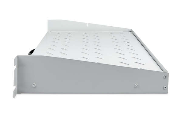 Naar omschrijving van DN-19-TRAY-2-450 - 2U extendib. shelf for cabinets from 450 mm depth 88x483x352 mm, up to 30 kg, grey (RAL 7035)