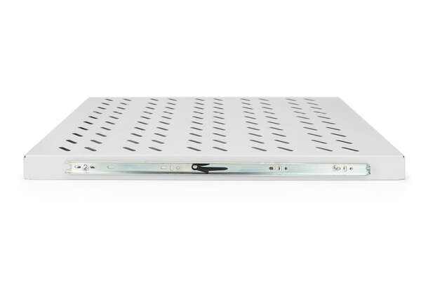Naar omschrijving van DN-19-TRAY-2-800 - 1U extendible shelf for 800 mm depth racks 40x484x568 mm, up to 25 kg, grey (RAL 7035)