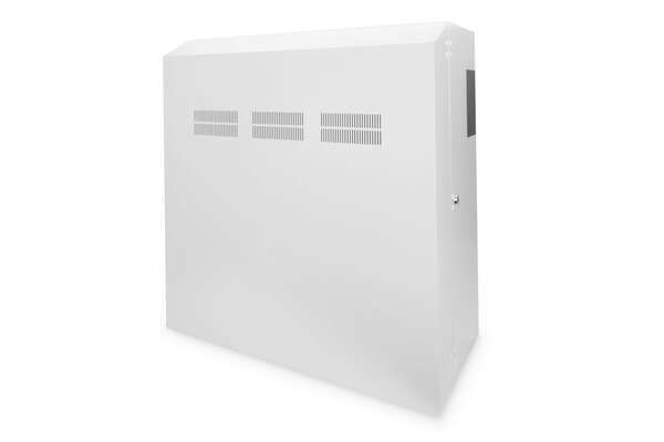 Naar omschrijving van DN-19-WM-V6U-SL - Wall mounting cabinet, slim 800x640x309 mm, 6U vertical, color grey (RAL 7035)