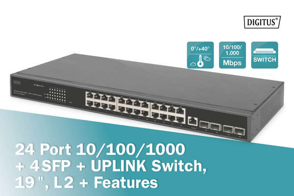 Naar omschrijving van DN-80223 - 24 Port GE  4 SFP+ UPLINK L2+ Switch 24 Port 10/100/1000+4SFP+ UPLINK Switch