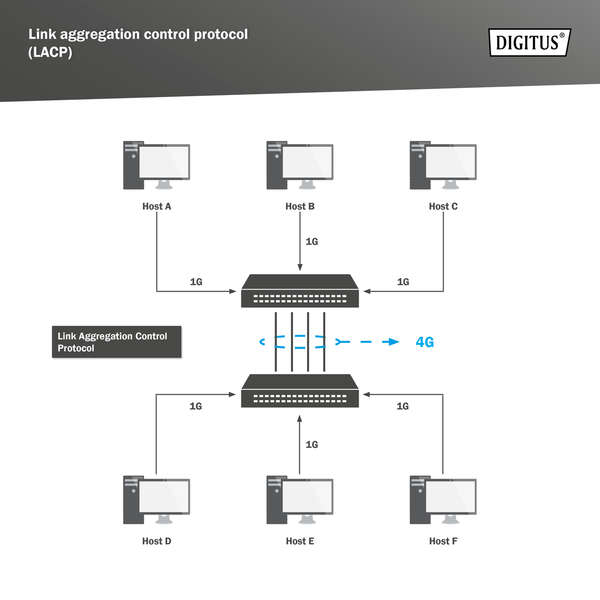 Naar omschrijving van DN-80223 - 24 Port GE  4 SFP+ UPLINK L2+ Switch 24 Port 10/100/1000+4SFP+ UPLINK Switch