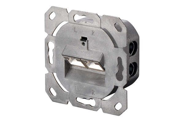 Naar omschrijving van DN-9008-1 - CAT 6A Class EA network outlet,shielded,2xRJ45,LSA pure white, flush mount, horizontal cable install.