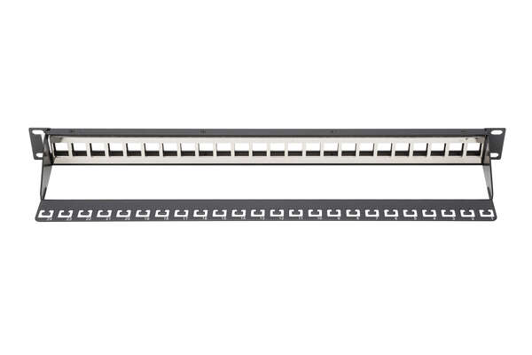 Naar omschrijving van DN-91411 - Modular Patch Panel, shielded 24-port, blank, 1U, rack mount, black RAL 9005