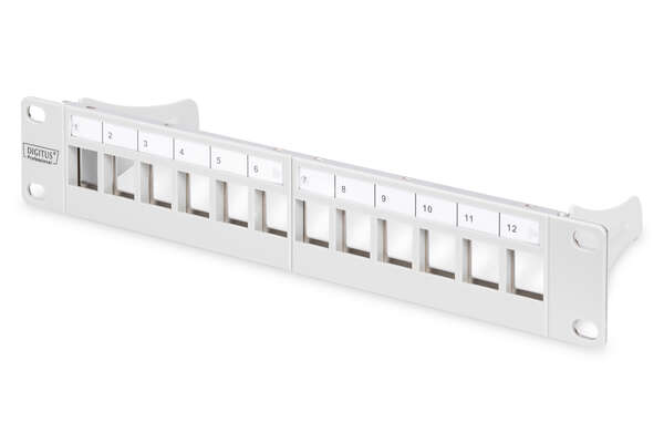 Naar omschrijving van DN-91419 - Modular Patch Panel, shielded, 12-Port Blank,1U,254mm (10