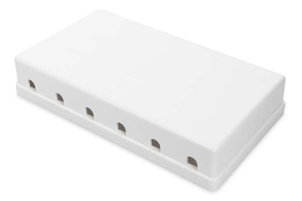 Naar omschrijving van DN-93705 - Surface mount box for Keystone Jacks pure white, 6-port