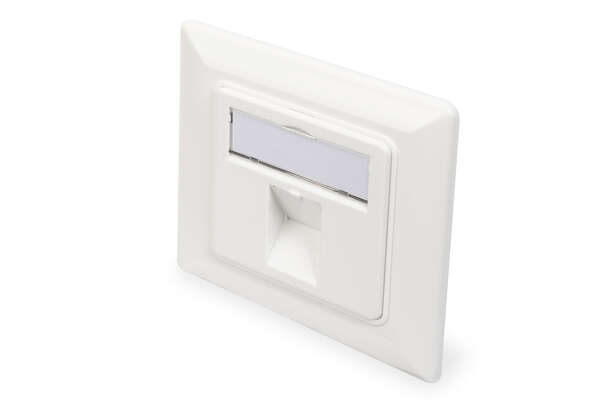Naar omschrijving van DN-93811 - Faceplate for Keystone Jacks,1x RJ45 dust cover, 80x80 + central plate, pure white,