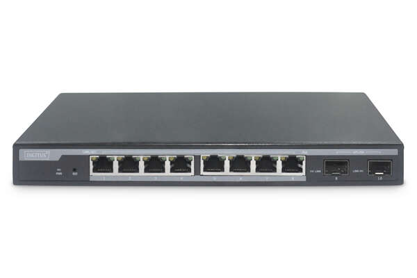 Naar omschrijving van DN-95344 - L2 managed Gigabit Ethernet PoE Switch 8-port PoE + 2-port SFP, 86W PoE budget