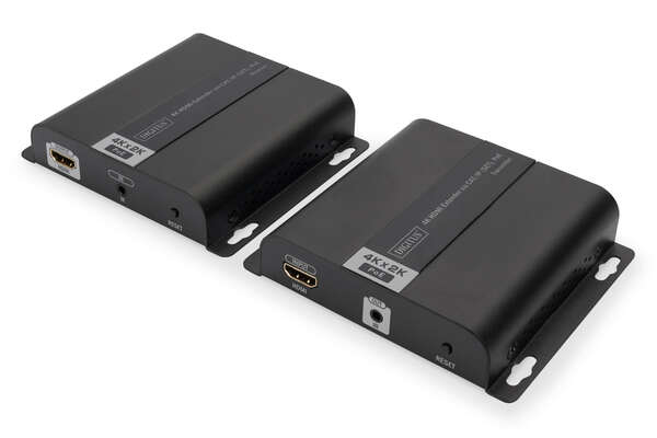 Naar omschrijving van DS-55124 - 4K HDMI Extender Set over IP/CAT 5, 6 (120 m) complete PoE powered, UHD 4K@30Hz