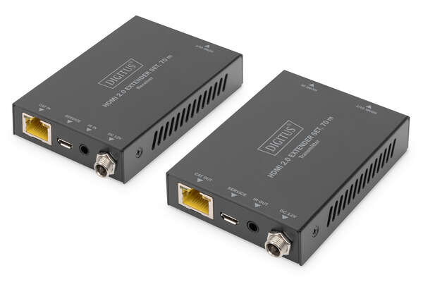 Naar omschrijving van DS-55506 - HDMI 2.0 Extender Set, 70 m 4K/60Hz, 18 Gbps, HDCP 2.2, HDR, PoC