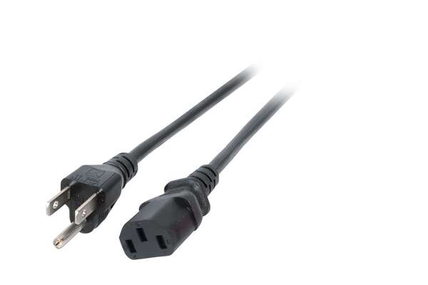Naar omschrijving van EK518-1-8 - Power Cable USA/NEMA 5-15P - C13 180°, Black, 1.8 m, SVT AWG18 x 3C