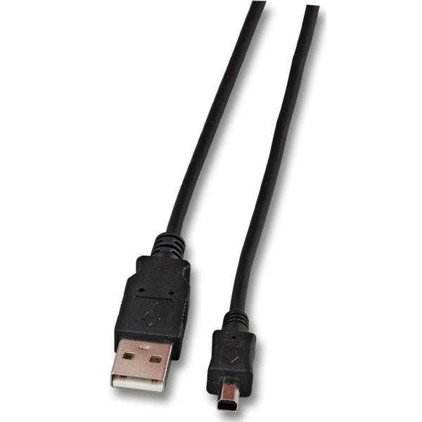 Naar omschrijving van ELM201005030 - USB2.0 Connection A-B mini 5-pole male/male, black 3m