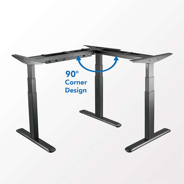 Naar omschrijving van EO0016 - Tripple motor sit-stand desk frame, 90° L-shape