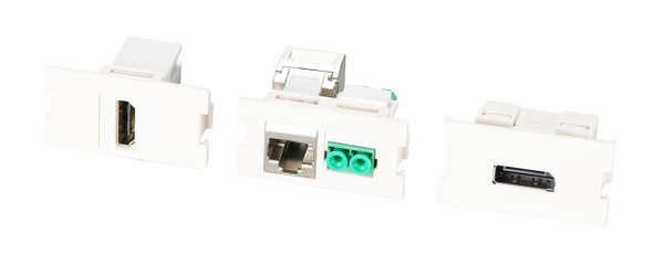 Naar omschrijving van ET-25092 - Multifunctional frame set with 1 and 2port adapter Keystone Format HDMI USB RJ45