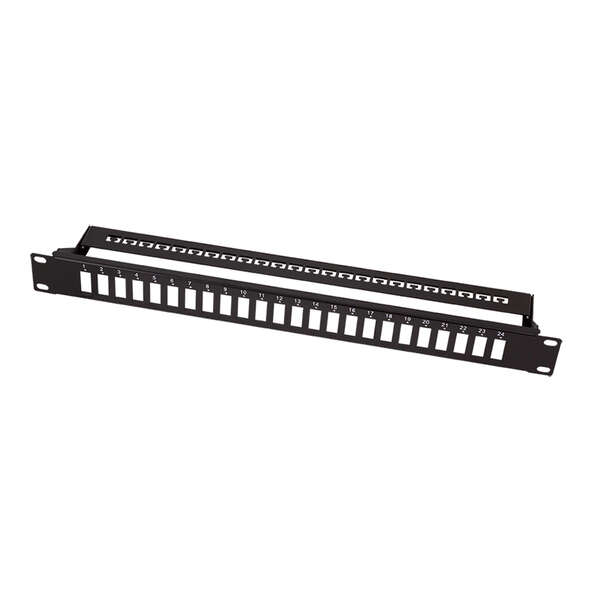 Naar omschrijving van FB0003B - Fiber Optic Panel for 24× SC-Duplex or LC-Quad adapter, black
