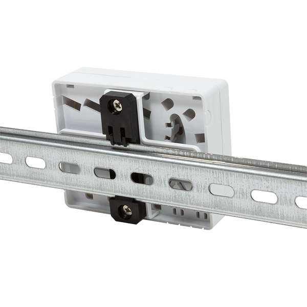 Naar omschrijving van FB1002 - FTTH Termination box, 4 ports, white, including DIN rail holder