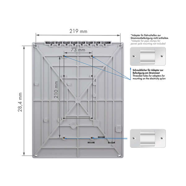 Naar omschrijving van FB196E - FTTX distribution box max. 96 fibers, 24x LC/DX or SC/SX, unloaded, IP65