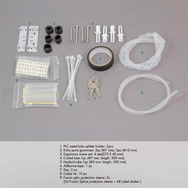Naar omschrijving van FB196E - FTTX distribution box max. 96 fibers, 24x LC/DX or SC/SX, unloaded, IP65