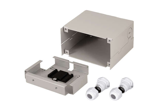Naar omschrijving van FB5001 - Industrial splice housing for DIN rail, metal housing, without front panel