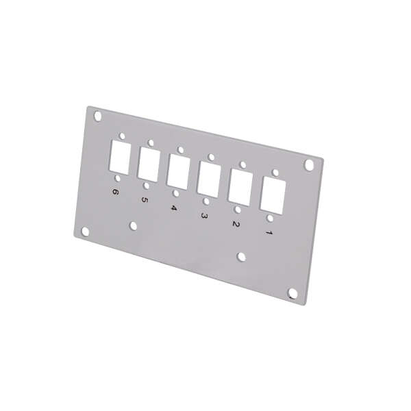 Naar omschrijving van FB5002 - Front plate for splice distributor, 6 x LC duplex / 6 x SC simplex
