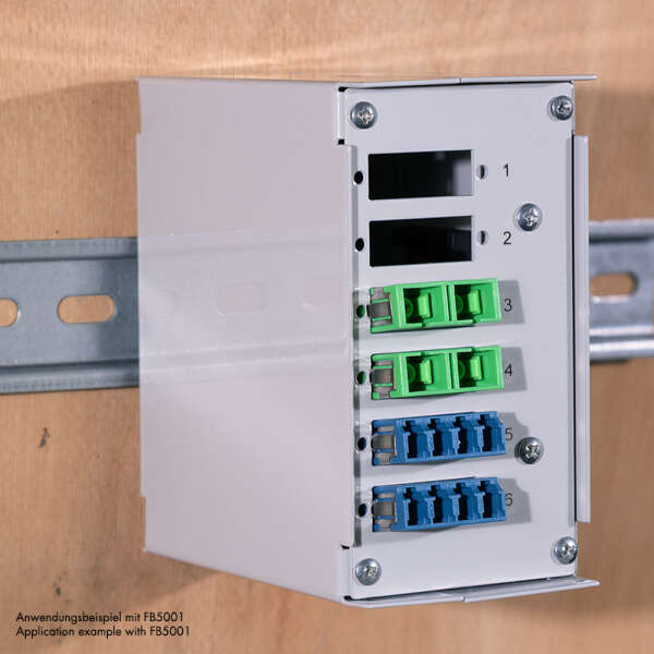 Naar omschrijving van FB5004 - Front plate for splice distributor, 6 x SC duplex / 6 x LC-Quad