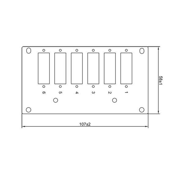 Naar omschrijving van FB5004 - Front plate for splice distributor, 6 x SC duplex / 6 x LC-Quad